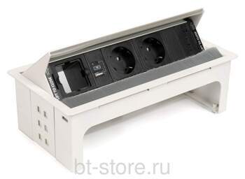 Розетка Versanet 2х220 + 2 USB тип A+С + 1 пустой модуль, цвет белый (06131F00029)