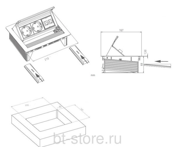 Блок Evoline FlipTop Push S 159370024900